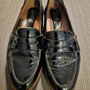 Earthies patent leather penny loafers with chunky soles 8.5M